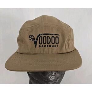 Voodoo Doughnut 5 Panel Hat Strapback Cap Khaki Taupe Portland Donut Shop